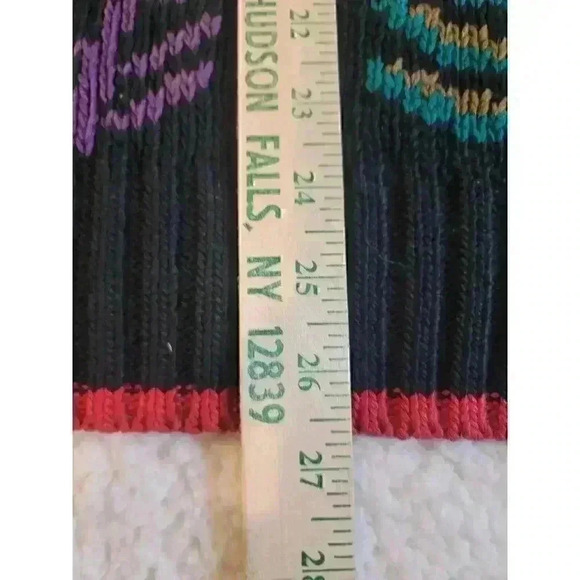 Vintage 1988 Lisa Nichols Sweater Size L Floral Button Back Chunky Knit Black - Picture 5 of 11